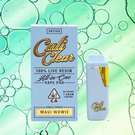 Cali Clear Maui Wowie - 1g Live Resin - All In One Vape Pod - Sativa